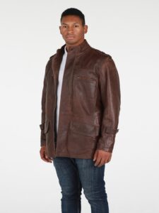 Men Dark Brown Utility Jacket - Image 4
