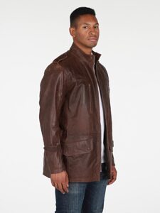 Men Dark Brown Utility Jacket - Image 3