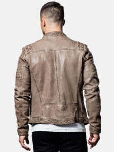 Gipsy Style Mens Brown Leather Jacket - Image 4