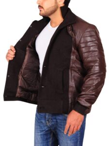 Stylish Men Brown Leather Jacket - Mauve Tree - Image 3