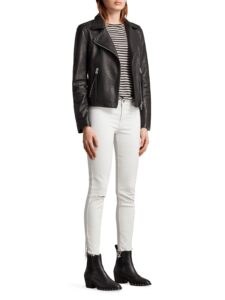 Women Black Moto Leather Jacket