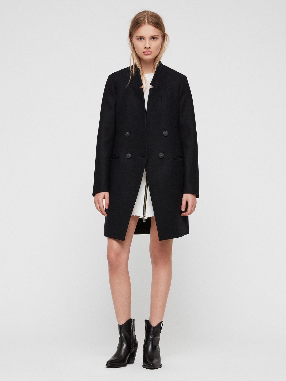 I_5057055425048_51_20190114.jpg Women Black Wool Pea Coat - Image 1