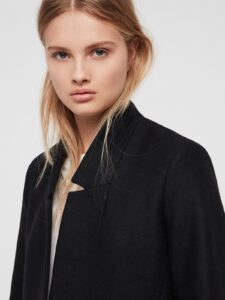 Women Black Wool Pea Coat - Image 4