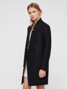 Women Black Wool Pea Coat - Image 3