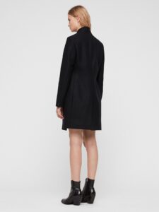 Women Black Wool Pea Coat - Image 2