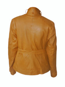 Stylish Women Brown Leather Jacket - Image 2