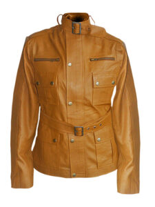 Stylish Women Brown Leather Jacket