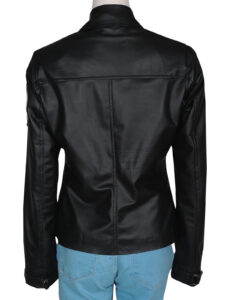 Women Classic Black Leather Jacket - Image 2