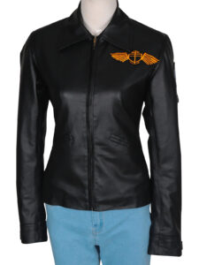 Women Classic Black Leather Jacket - Image 3