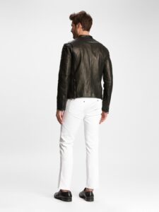 Men Moto Leather Jacket - Image 2