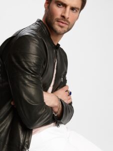 Men Moto Leather Jacket - Image 3