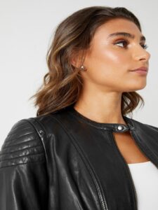 Women Simple Biker Leather Jacket - Image 4
