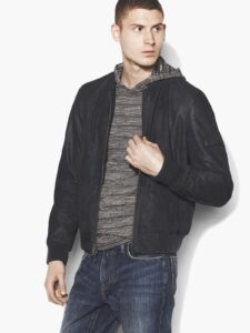 Men Leather Bomber Jacket