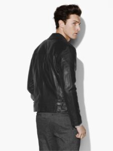 Men Stylish Black Leather Jacket - Image 2