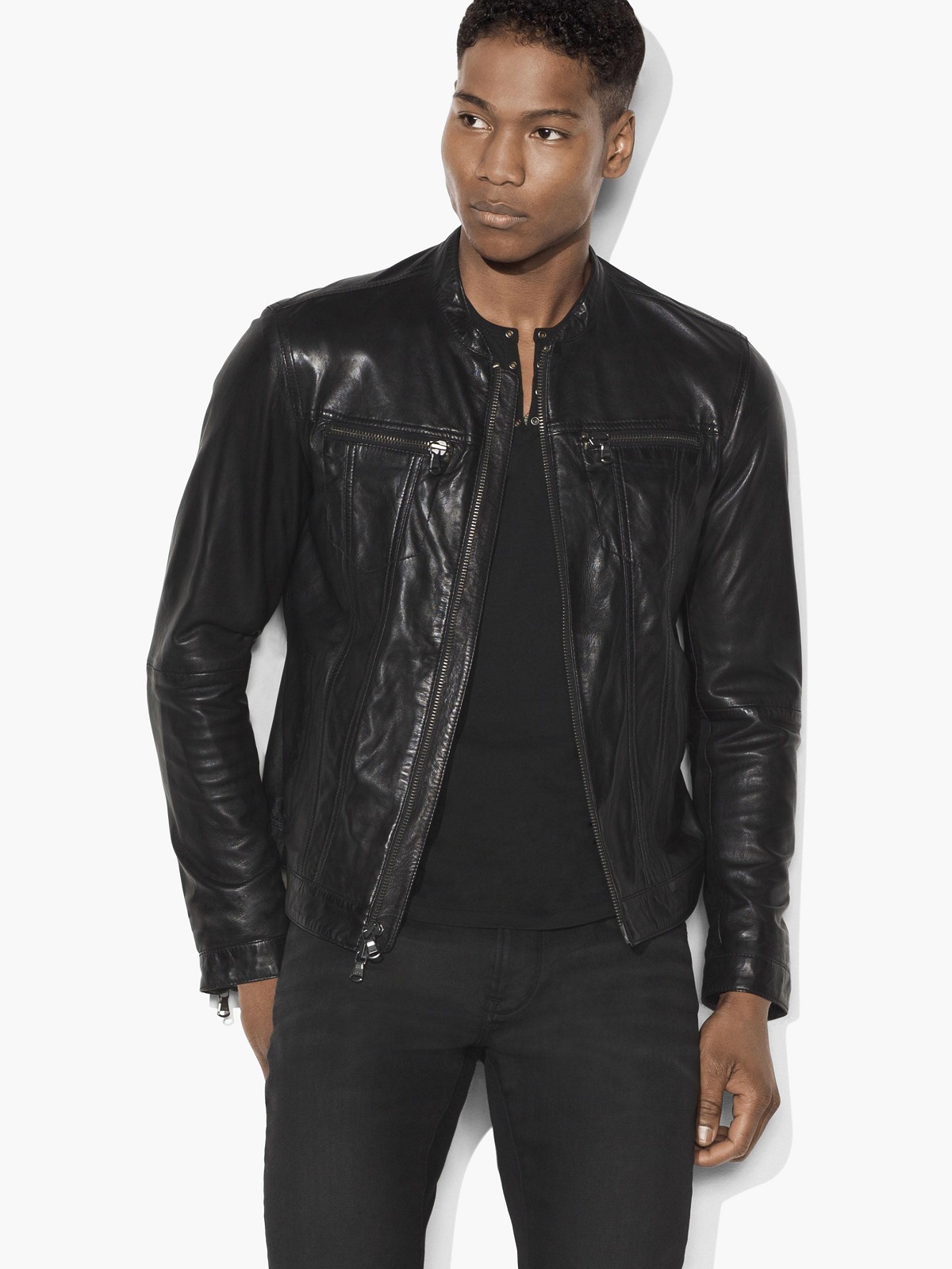 L858T1B-A595B-001-A.jpg Men Pure Black Jacket - Image 1