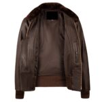 Men G1 Fighter Leather Jacket - Mauve Tree - Image 3