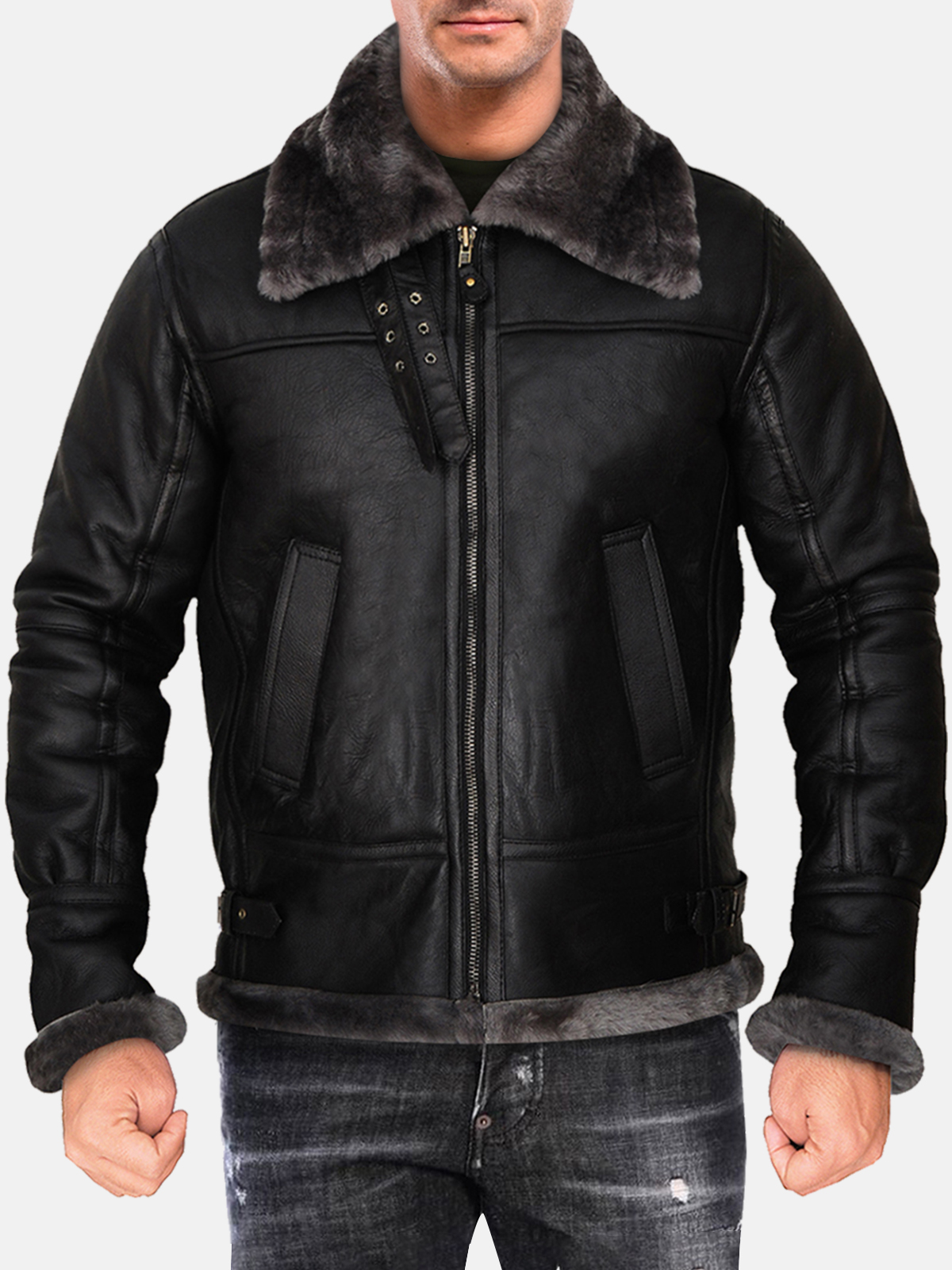 MEN-BLACK-SHEARLING-JACKET-WITH-HOODIE-1-1-1-1-1.jpg Men Black Shearling Jacket With Hoodie - Mauve Tree - Image 1