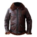 Men Aviator Bomber Leather Jacket