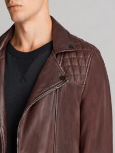 Men Walnut Brown Leather Jacket - Image 4