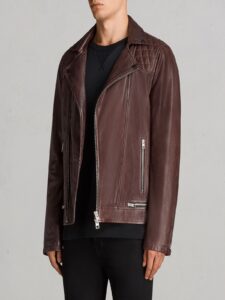 Men Walnut Brown Leather Jacket - Image 3