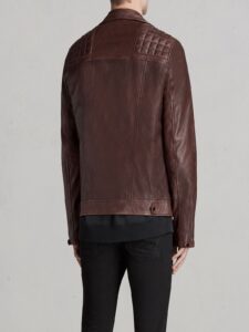 Men Walnut Brown Leather Jacket - Image 2