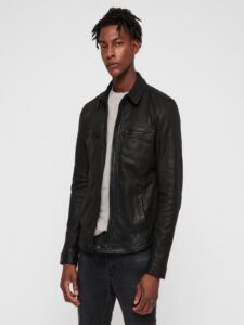 Men Black Causal Leather Jacket - Image 3