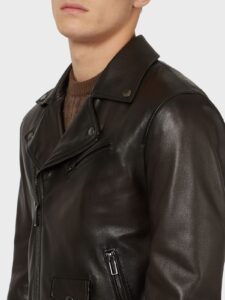 Men Dark Brown Leather Jacket - Mauve Tree - Image 4