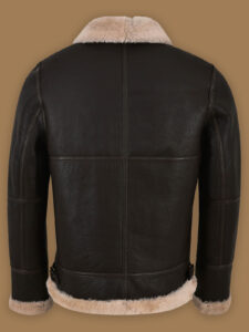 Men Black Sheepskin Jacket - Image 2