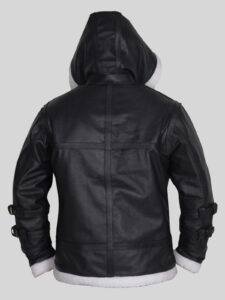 Men B3 Bomber Sheepskin Shearling Hoodie Jacket - Mauve Tree - Image 2