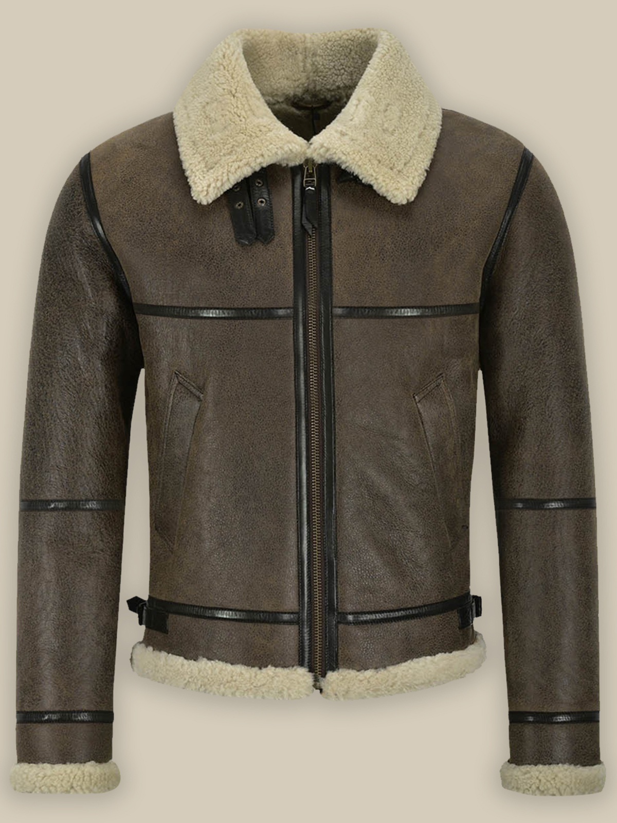 Men-B3-Brown-Air-Force-Shearling-Jacket.jpg Men B3 Brown Air Force Shearling Jacket - Image 1