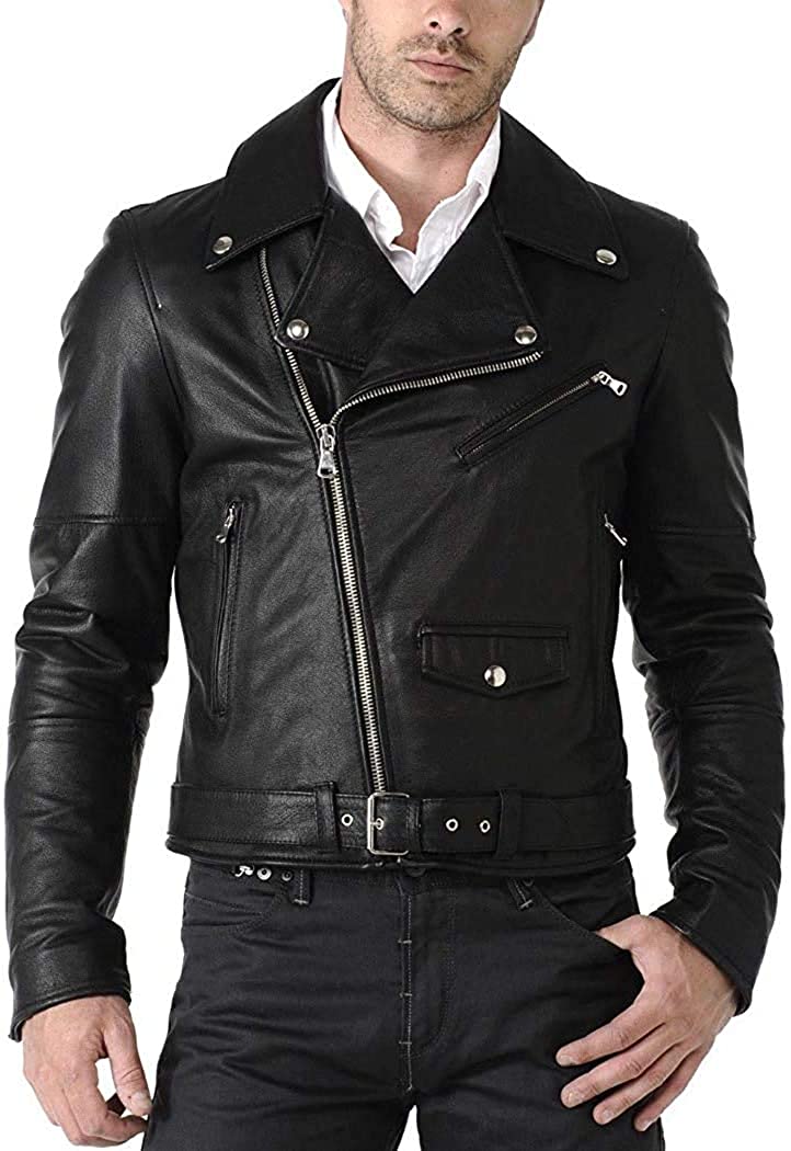 Men-Black-100-Real-Leather-Biker-Jacket-Featured-1.jpg men black 100 real leather biker jacket - Image 1