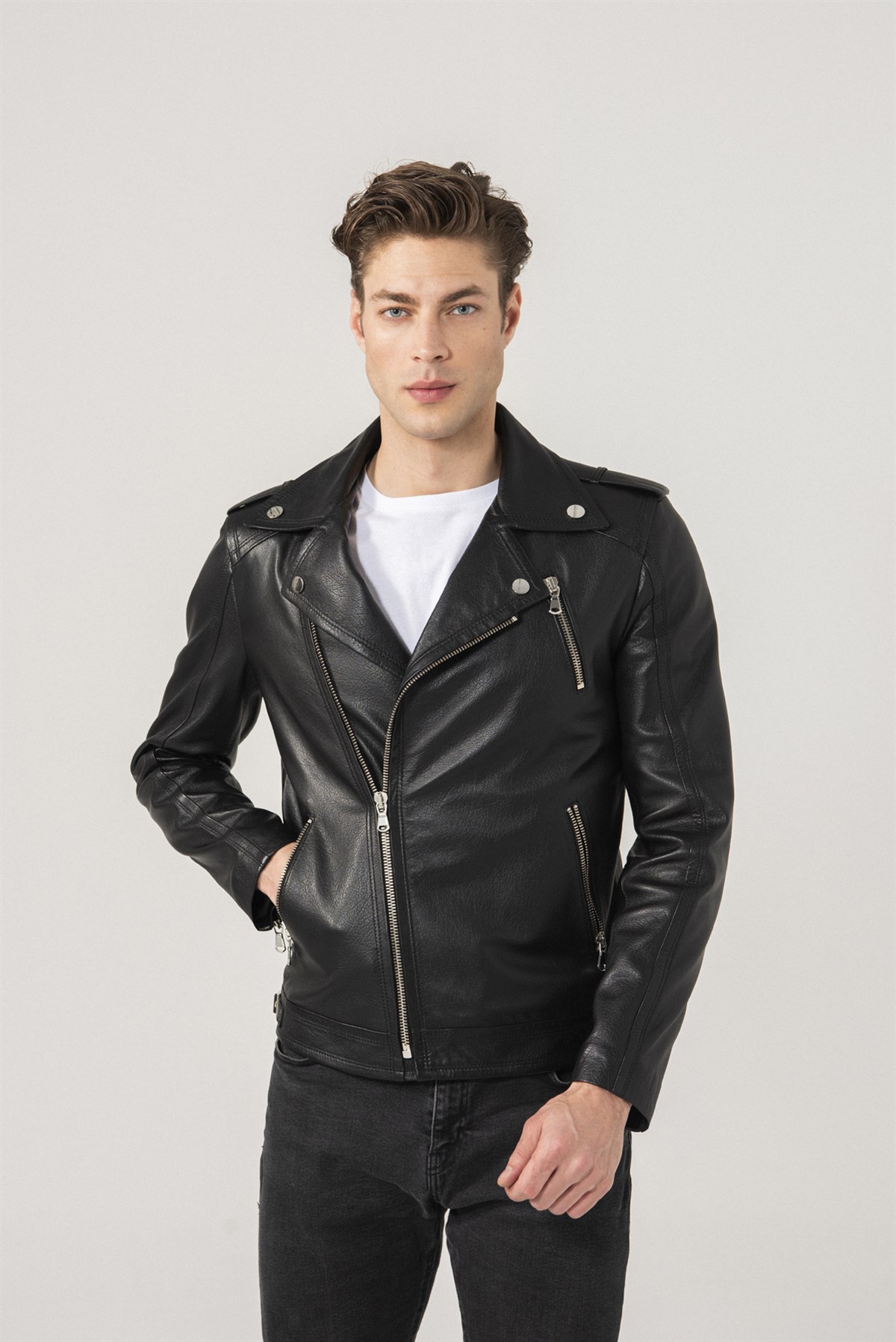 Men-Black-Biker-Jacket-Witch-Detail-Stitching-Featured-1-1-1-1-1.jpg Men Black Biker Jacket Witch Detail Stitching - Mauve Tree - Image 1