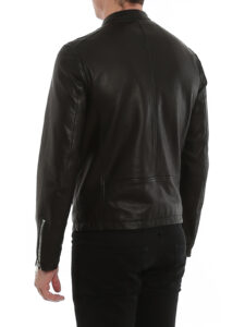 men black genuine lambskin leather bomber jacket - Image 3
