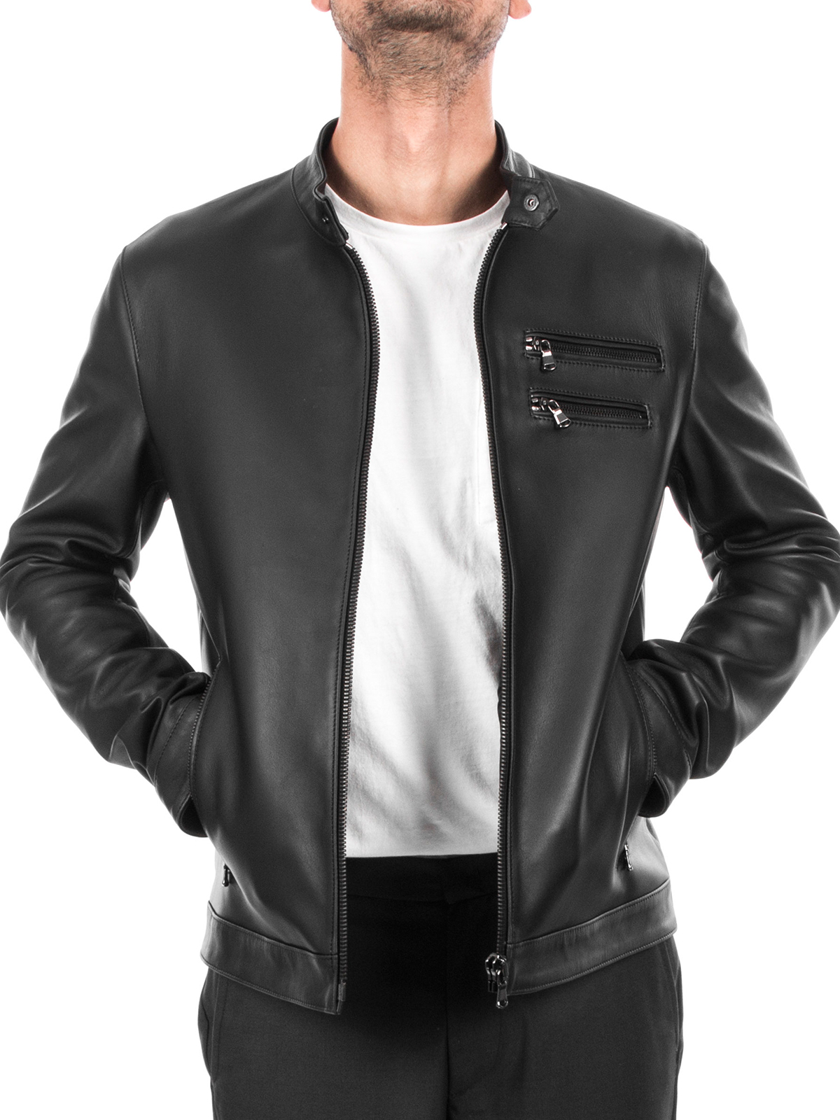 Men-Black-Lambskin-Leather-Jacket-Featured-1.jpg Men Lambskin Leather Jacket In Black - Image 1