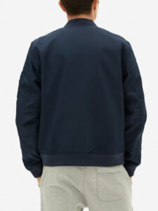 Men Blue Soft Leather Bomber Jacket - Mauve Tree - Image 3
