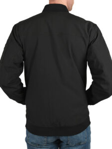 Men Black Water Resistant Bomber Jacket - Mauve Tree - Image 2
