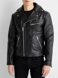 men good quality leather biker jacket