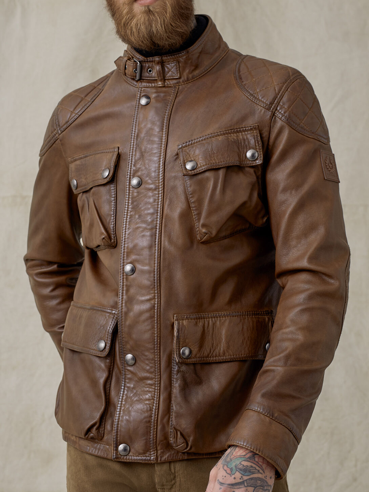 Men-Lambskin-Leather-Field-Jacket-in-Walnut-Color-Featured-1.jpg Men Lambskin Leather Field Jacket In Walnut Color - Image 1