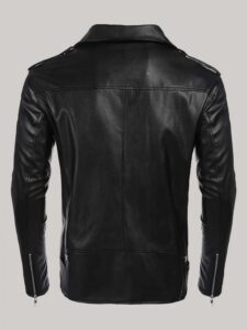 Men Motorcycle Black Leather Jacket - Mauve Tree - Image 3