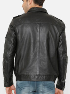 Men Pu Biker Jacket In Black Color - Image 3