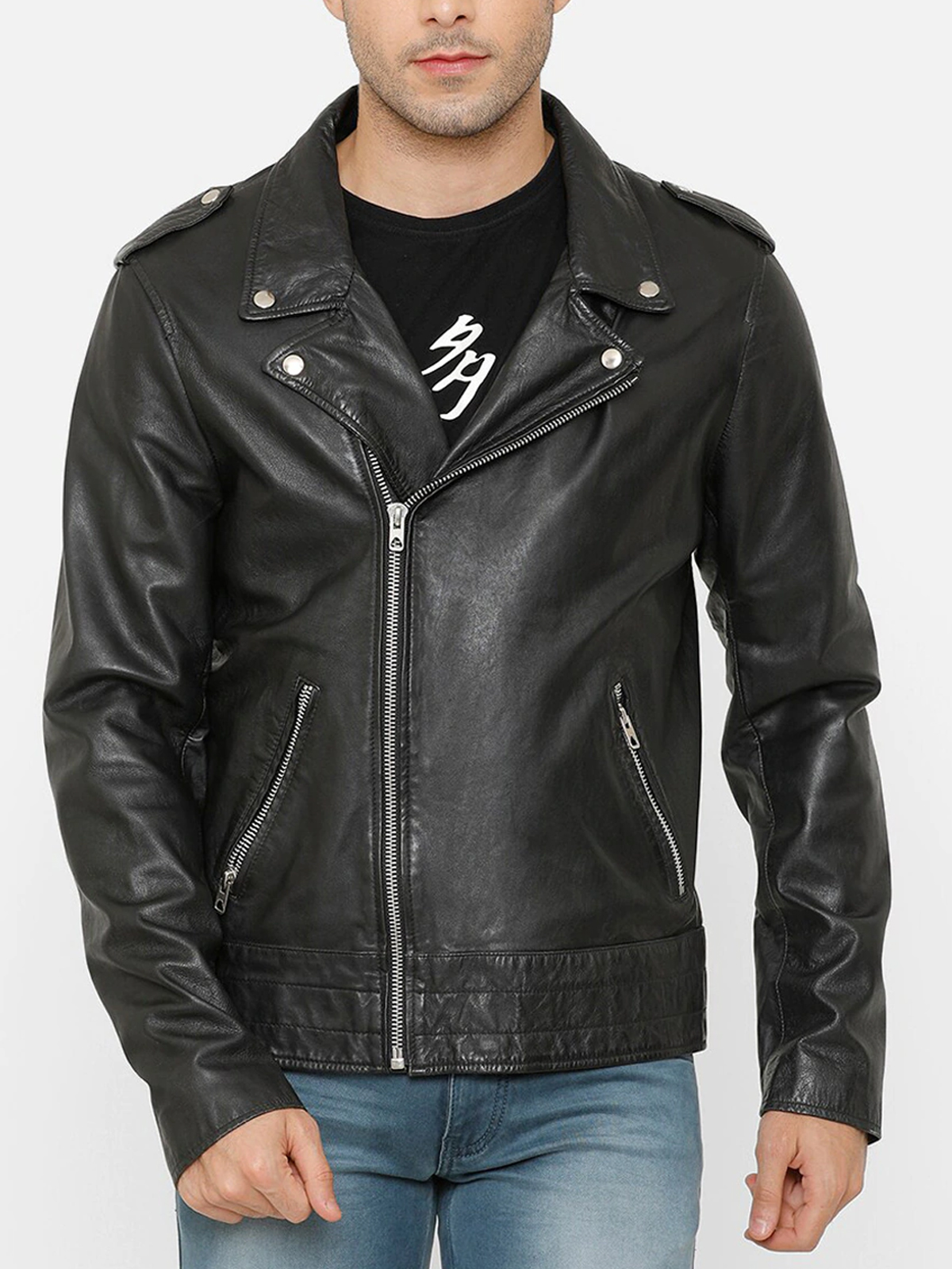 Men-PU-Biker-Jacket-in-Black-Color-Featured.jpg Men Pu Biker Jacket In Black Color - Image 1