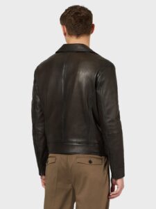Men Dark Brown Leather Jacket - Mauve Tree - Image 5