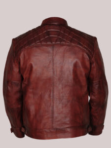 Men Vintage Leather Jacket - Mauve Tree - Image 3