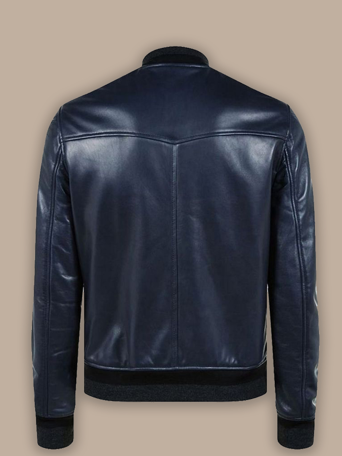 Men-blue-bomber-jacket.jpg Men Oxford Blue Bomber Jacket - Image 1