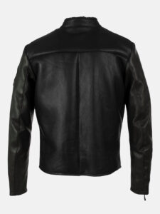 Men's Black Biker Hybrid Jacket - Mauve Tree - Image 3