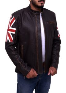 Mens Biker Cafe Racer Jacket - Image 4