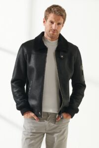 Men's Black B3 Bomber Jacket - Mauve Tree - Image 2