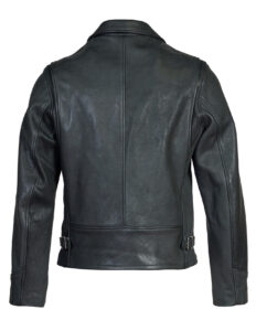 Men's Black Real Leather Rider Jacket - Mauve Tree - Image 6
