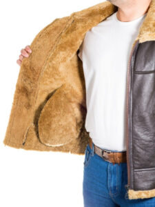 Men B3 Bomber RAF Shearling Jacket - Image 4