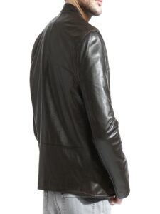 Men's Brown Leather Jacket - Image 3